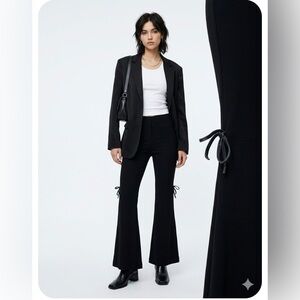 Barami 90s Vintage Flare Pants Size 8 Leather Ties Y2K